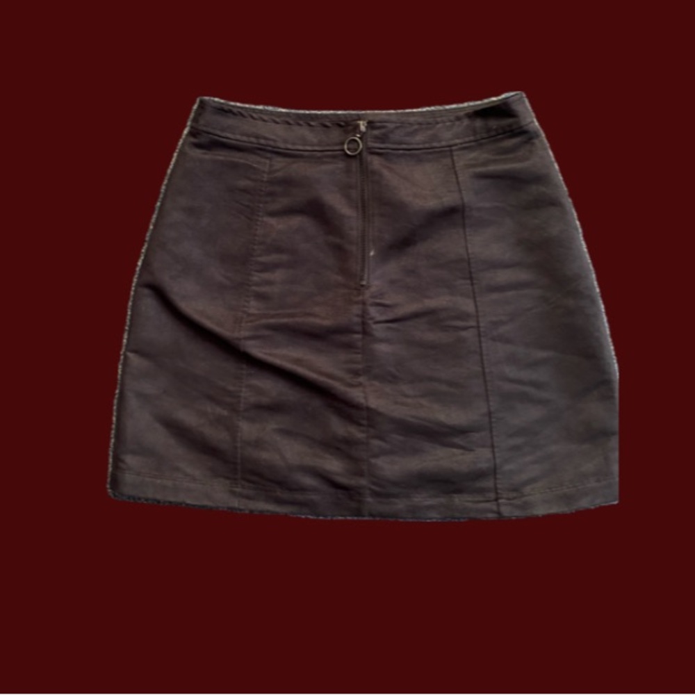 Zip Faux-Suede Skirt